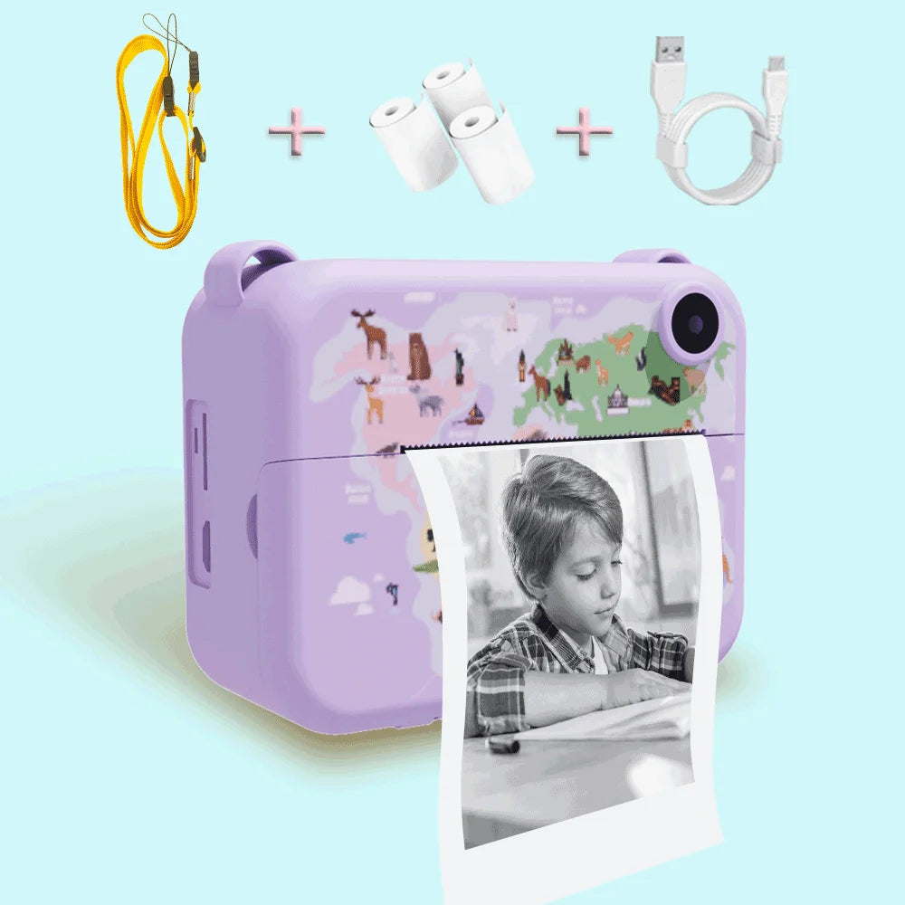 Digital Kids Instant Printing Camera Suitable for Photography Photos Children's Mini Thermal Printer Holiday Gift