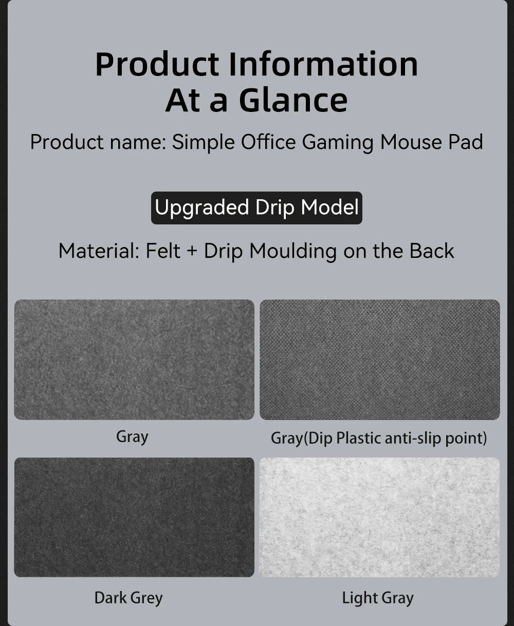 Large Size Wool Felt Mouse Pad Office Computer Desk Protector Mat Table Laptop Cushion Non-slip Keyboard Mat Gaming Accessories