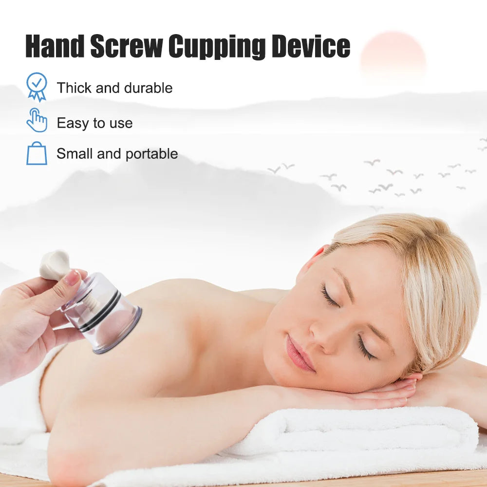 Vacuum Cupping Device Cupping Set Suction Cups Massage Physiotherapy Jars Manual Rotating Cupping Anti Cellulite Massager