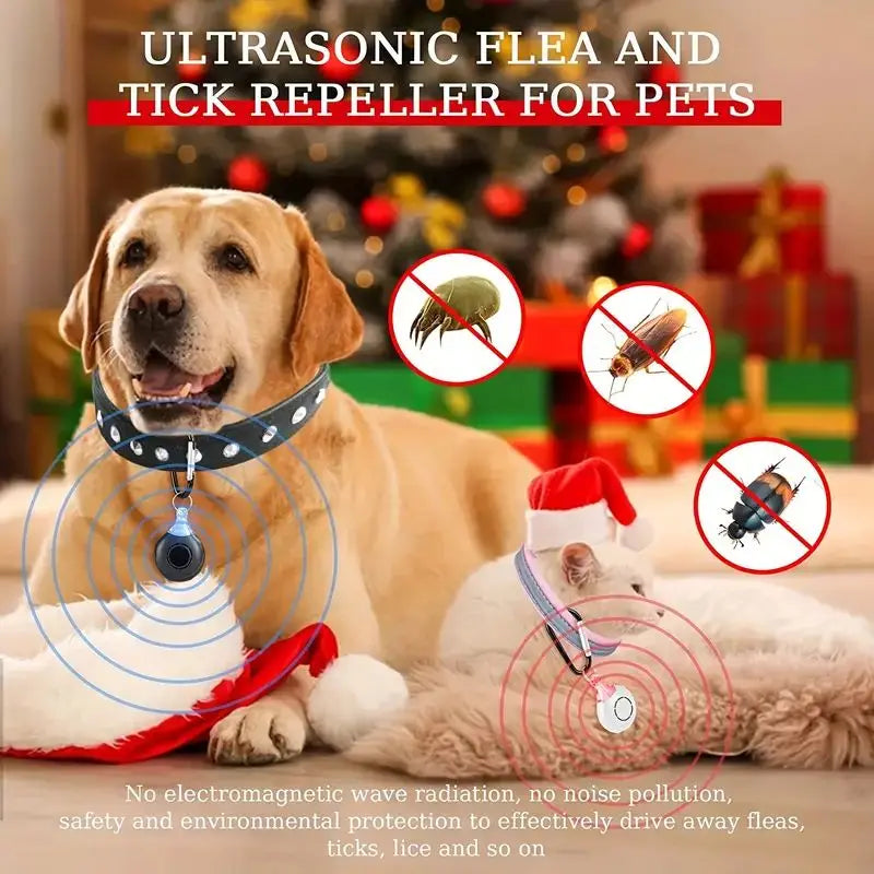 Ultrasonic Flea & Tick Repeller Pendants For Pets - Ultrasonic Pest Repeller - Flea And Tick Prevention For Cats & Dogs