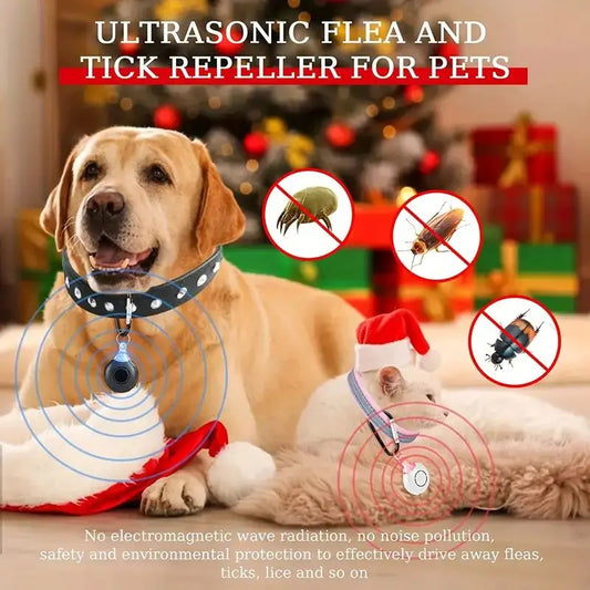 Ultrasonic Flea & Tick Repeller Pendants For Pets - Ultrasonic Pest Repeller - Flea And Tick Prevention For Cats & Dogs