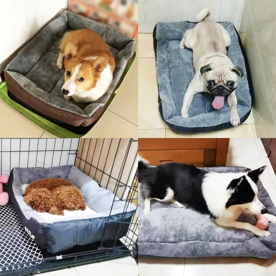 Large Pet Cat Dog Bed Square Plush Kennel Summer Washable Cat Mat Waterproof Mattress Pet Cushion Medium Large Dogs Pet Supplies