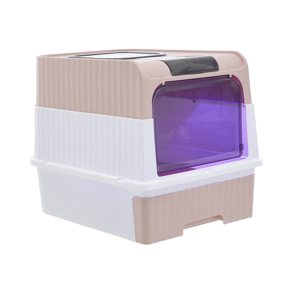 Fully Enclosed Cat Litter Box with UV Sterilization