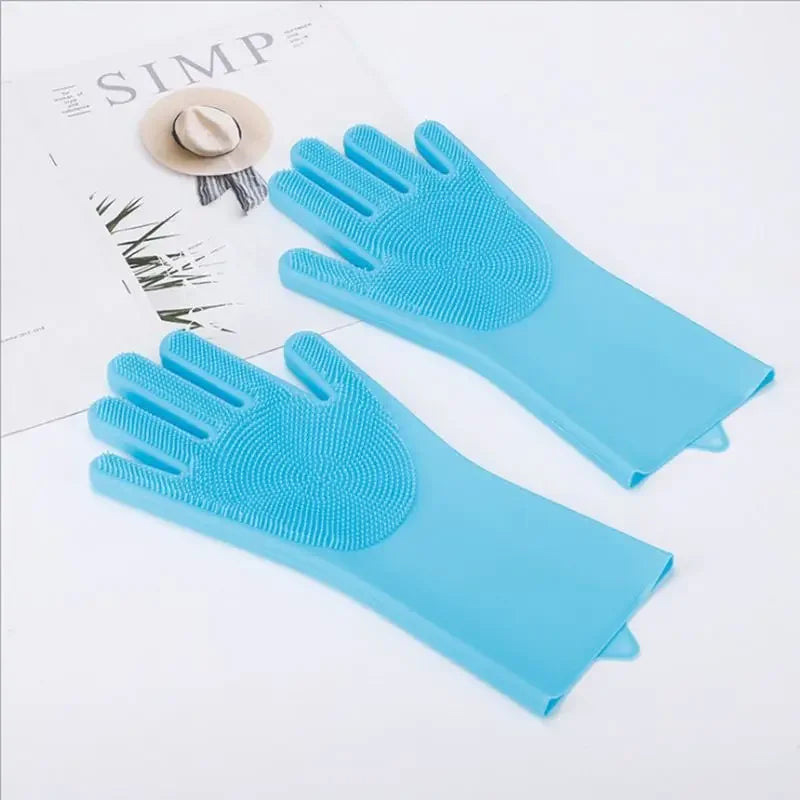 Magic Silicone Body Pet Bathing Gloves for Animal Perfect Bathe Shampoo Dog &Cat Brush Gloves